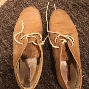 Frye tan low ankle booties
